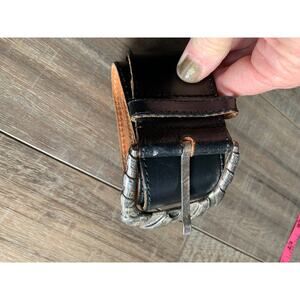 Buffalo France Mens Brown Leather Belt 7 Holes Size 30 - C9